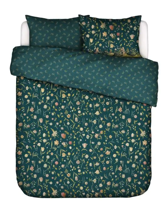 ESSENZA Odilia deep sea blue Duvet cover 260 x 220 cm