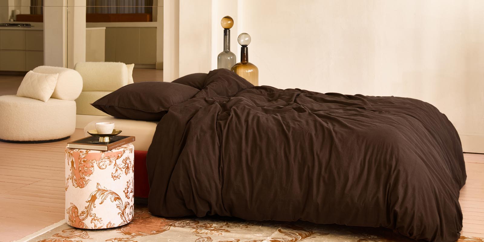 Essenza Guy Chocolate Duvet cover 140 x 200